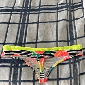 PINK Victoria's Secret Neon Citrus Striped Thong